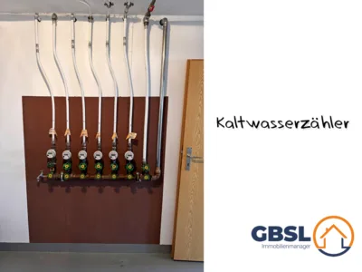 6 Wohnungen, 2 Garagen, 1 Carport, 1 überdachter Stellplatz und 2 weitere befestigte Stellplätze - Wasserzähler (3295)